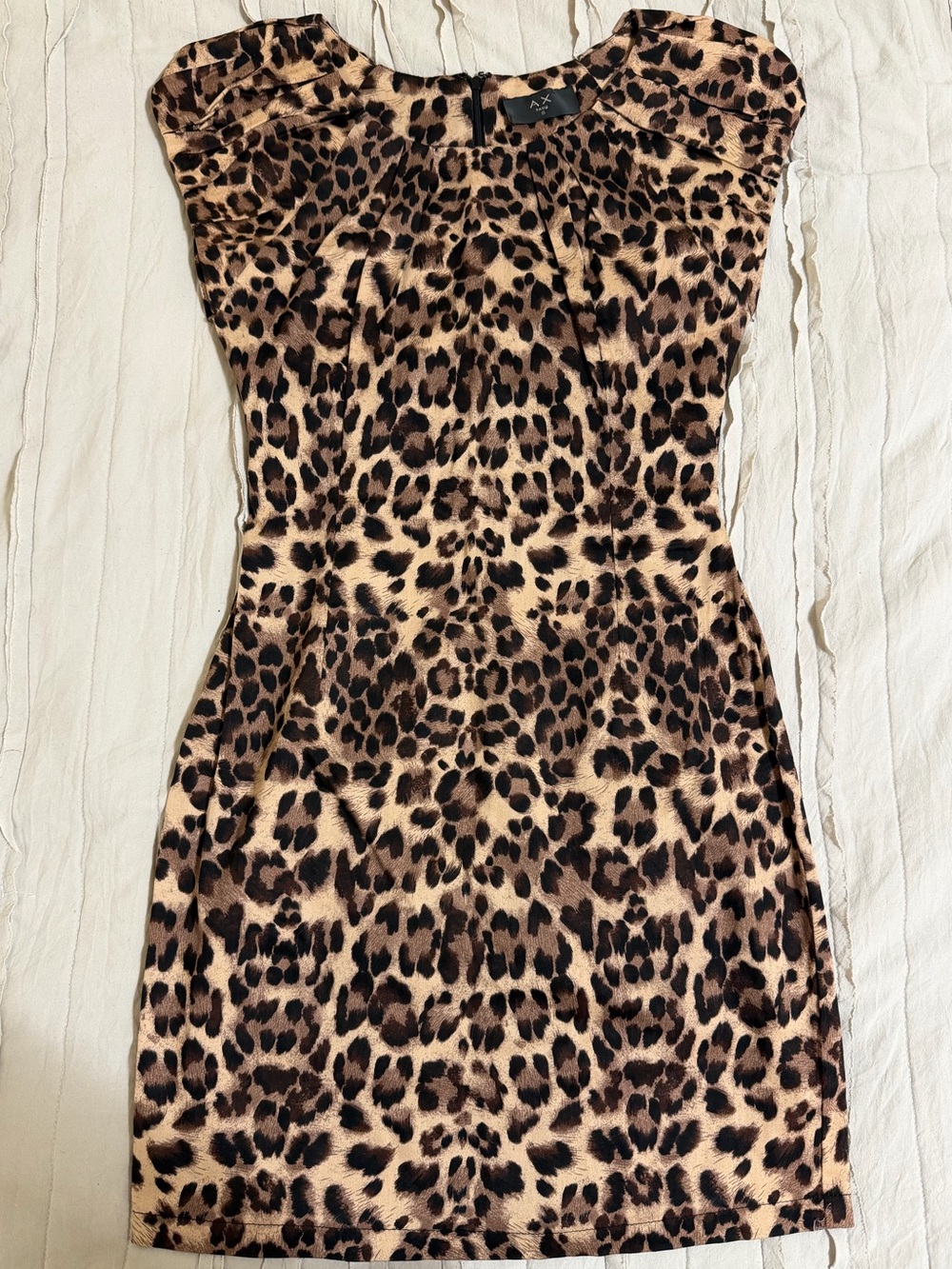 AX Paris Animal Print Bodycon Stretch Cotton Dress Brown Leopard, UK 8 (US S/4)